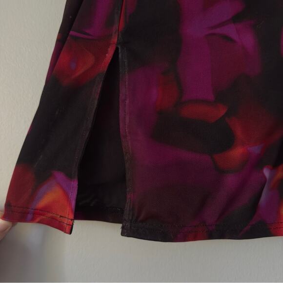 White Fox Mesh Slit Hem Front Mini Skirt Zipper Zip Up Back Stretch Sexy Short - Picture 8 of 11